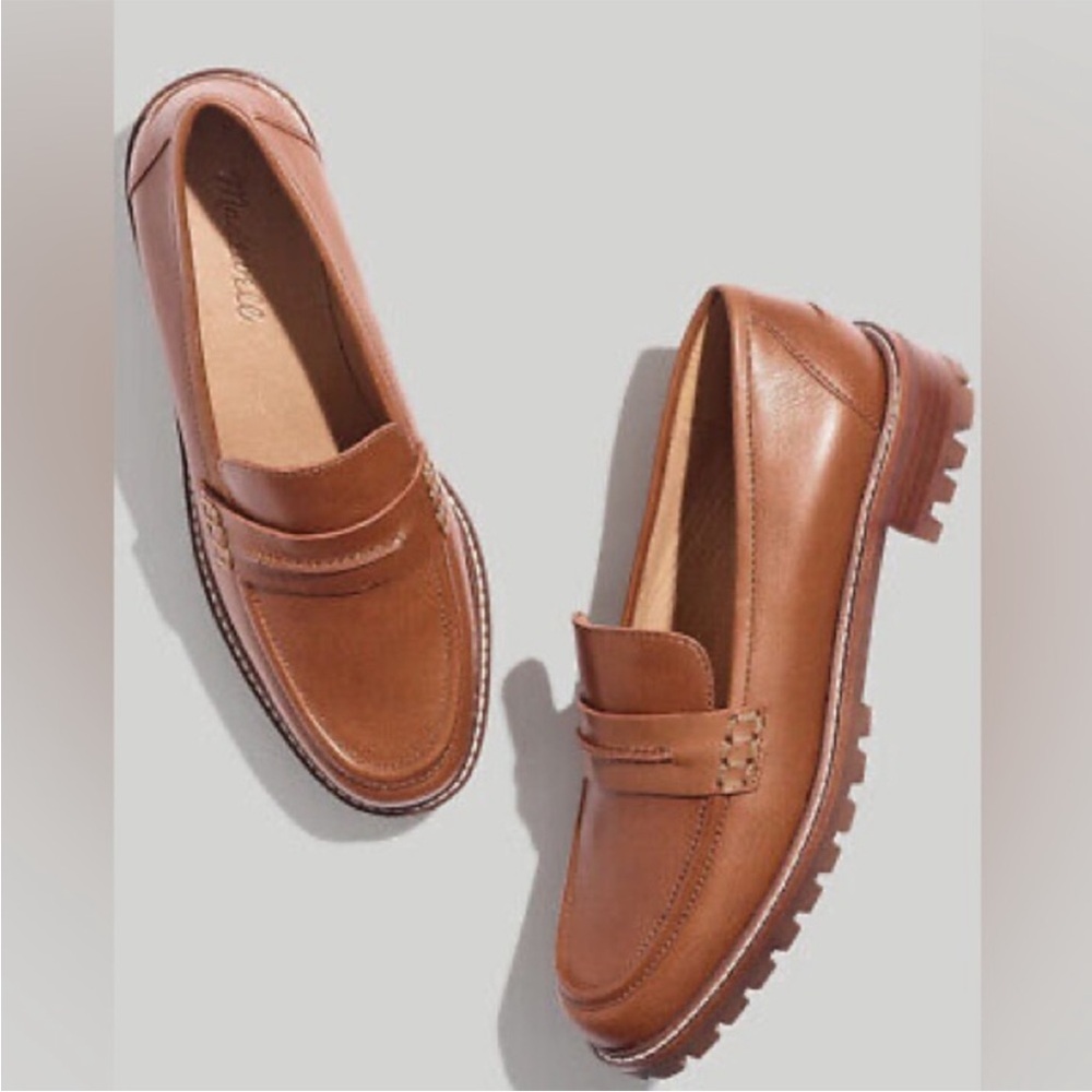 Madewell Corinne Brown Leather Lugsole loafer size 9
